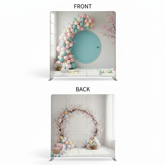 Pastel whimsical double-sided pillowcover backdrop by True Backdrops featuring a colorful, playful design.