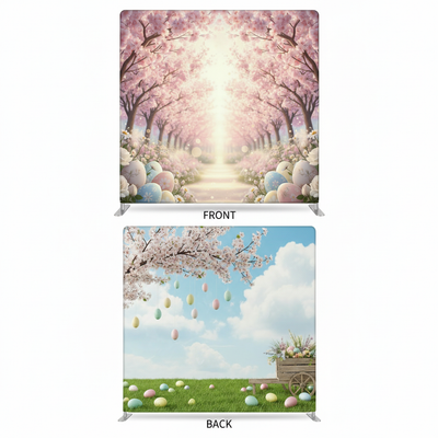 Whimsical pastel double-sided pillowcover backdrop by True Backdrops, featuring soft colors and a versatile design.