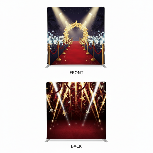 Double-sided Hollywood Starlight pillowcover backdrop by True Backdrops, showcasing starry night designs on each side.