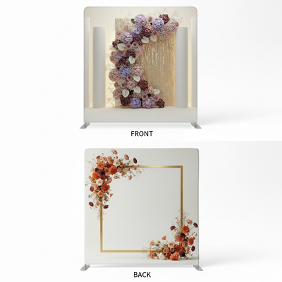 Gilded Autumn double-sided backdrop pillowcover by True Backdrops with elegant autumn leaf design on both sides