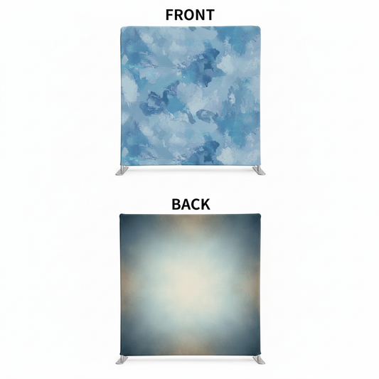 Double-sided Arctic Moonlight pillowcover backdrop by True Backdrops, featuring a serene moonlit design on both sides.