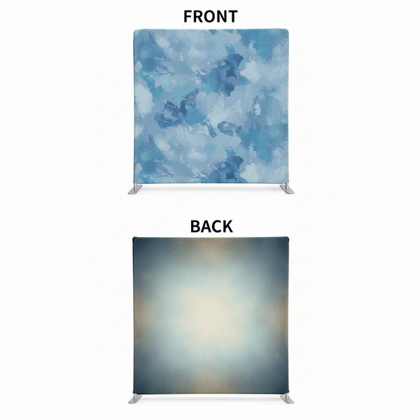 Double-sided Arctic Moonlight pillowcover backdrop by True Backdrops, featuring a serene moonlit design on both sides.