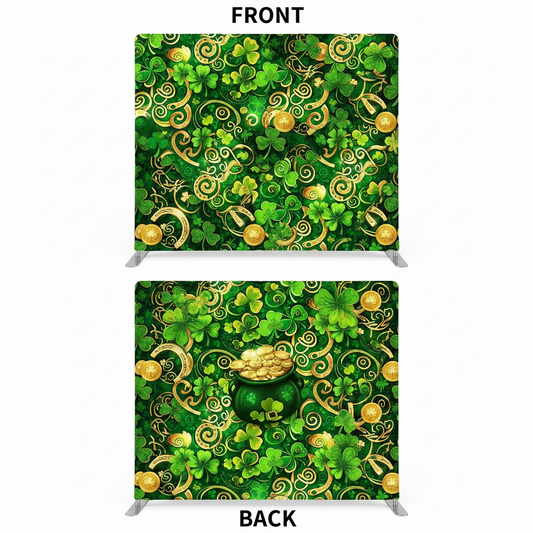 Emerald gilded double-sided pillowcover backdrop by True Backdrops showcasing rich green and gold tones.