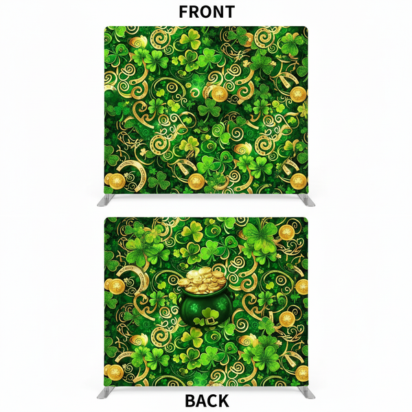 Emerald gilded double-sided pillowcover backdrop by True Backdrops showcasing rich green and gold tones.