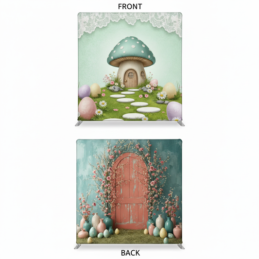 Whimsical Provencal double-sided pillowcover backdrop by True Backdrops featuring vibrant floral patterns.
