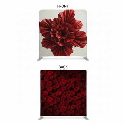 Crimson Romance double-sided backdrop pillowcover by True Backdrops, featuring rich crimson color and elegant design.