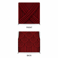 Double-sided Scarlet Crimson pillowcover backdrop from True Backdrops showing vibrant red fabric with stitched edges.
