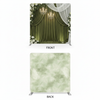 Double-sided Evergreen Morning pillowcover backdrop by True Backdrops, featuring lush green foliage and vibrant floral patterns.