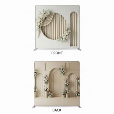 Ethereal Arches Double-Sided Pillowcover Backdrop by True Backdrops, featuring elegant arch designs on both sides.