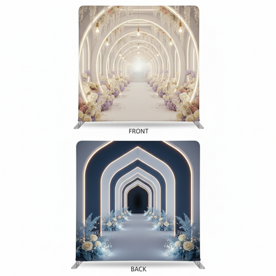 Luminous Midnight double-sided pillowcover backdrop by True Backdrops, showcasing a dark, glowing design on both sides.