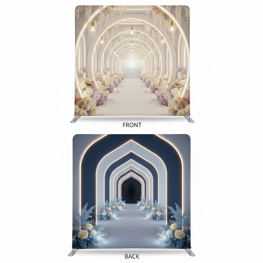 Luminous Midnight double-sided pillowcover backdrop by True Backdrops, showcasing a dark, glowing design on both sides.