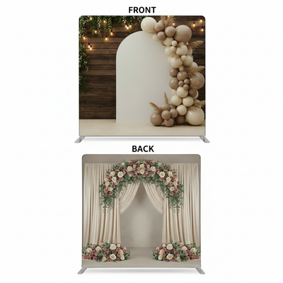 Toasted Champagne double-sided pillowcover backdrop by True Backdrops, featuring elegant champagne tones on both sides.