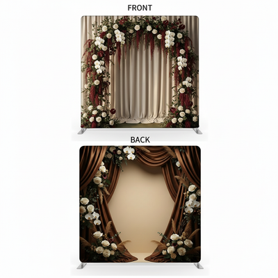 Crimson velvet double-sided pillowcover backdrop by True Backdrops, showcasing rich red velvet fabric on both sides.