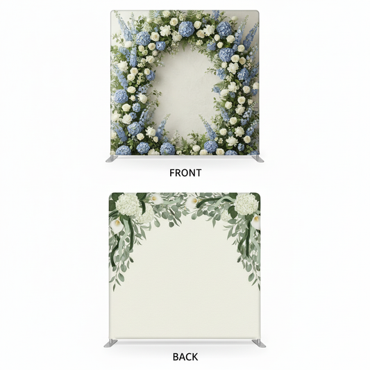 Porcelain Ethereal double-sided backdrop pillowcover by True Backdrops, showing soft, elegant fabric with subtle floral designs.