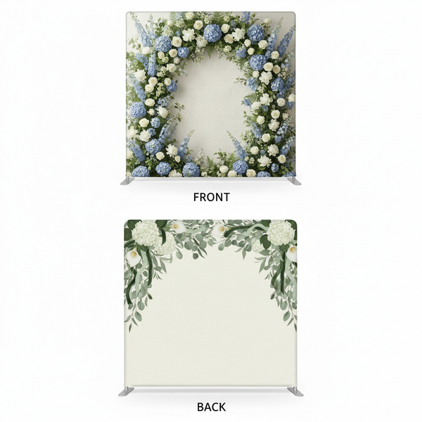 Porcelain Ethereal double-sided backdrop pillowcover by True Backdrops, showing soft, elegant fabric with subtle floral designs.