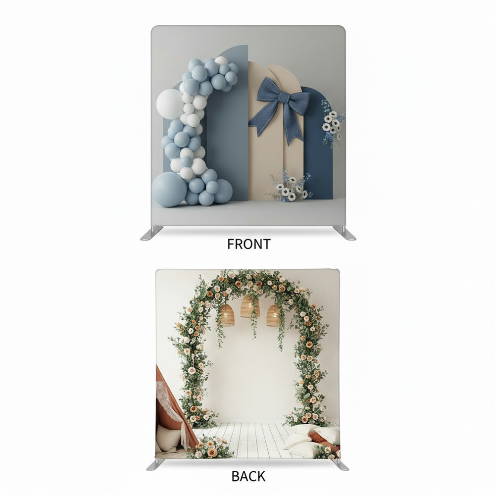 Denim Bohemian Double-Sided Pillowcover Backdrop