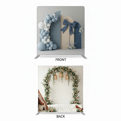Double-sided denim bohemian pillow cover backdrop with intricate patterns, ideal for photography and home decor backgrounds.