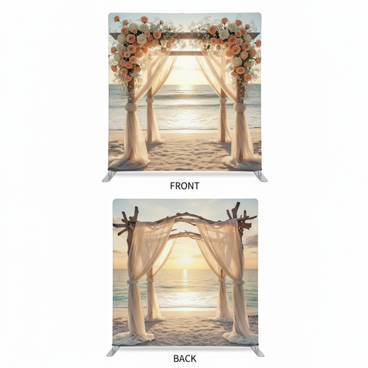 Ethereal Shoreline double-sided pillowcover backdrop by True Backdrops, featuring serene ocean and sky scenes on each side.