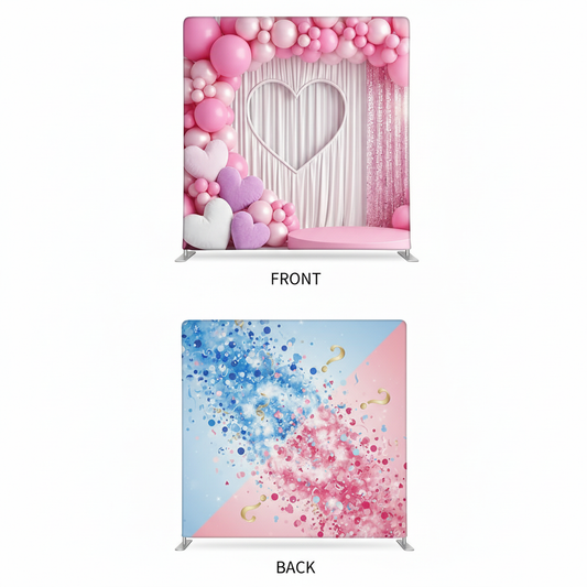 Sweetheart Stardust double-sided pillowcover backdrop by True Backdrops, featuring shimmering star pattern on both sides.