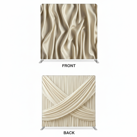 Champagne ivory double-sided pillowcover backdrop by True Backdrops, soft fabric with elegant double-sided design for photography and decor.