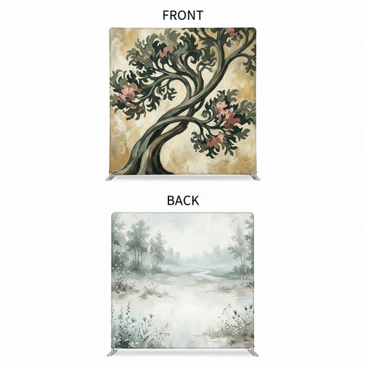 Double-sided Gilded Morning pillowcover backdrop from True Backdrops, featuring elegant gold accents and soft fabric.