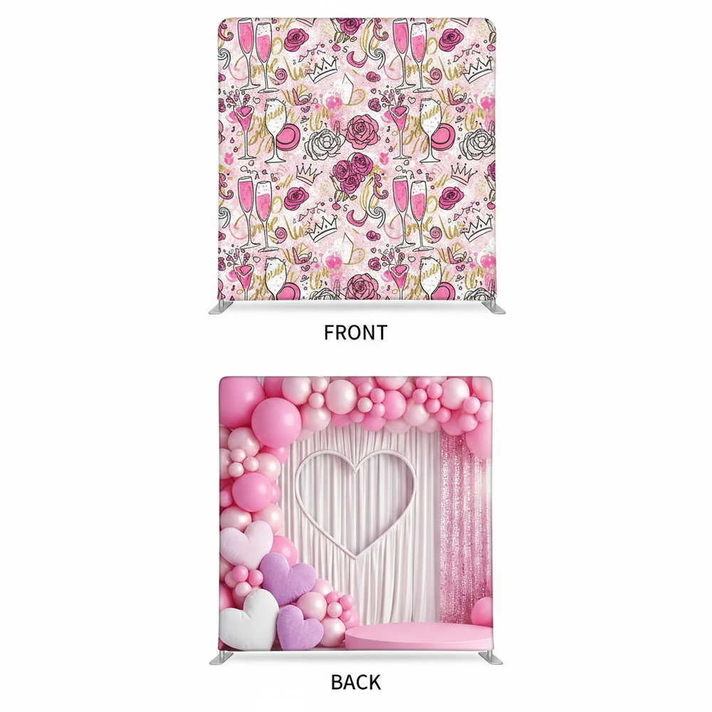 Pink Sweetheart Double-Sided Pillowcover Backdrop