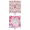 Pink sweetheart double-sided pillowcover backdrop by True Backdrops, showing soft pink fabric with heart pattern on both sides.