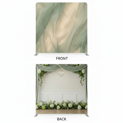 Ethereal Sage double-sided pillowcover backdrop by True Backdrops, showing soft sage fabric on both sides with subtle texture.