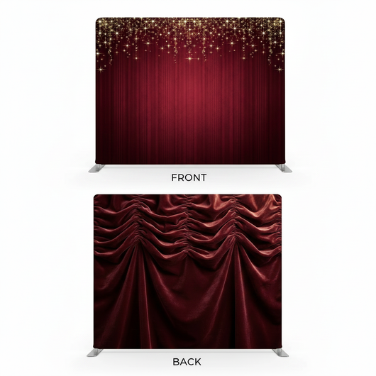 Crimson Encore double-sided pillowcover backdrop by True Backdrops, featuring vibrant red design on both sides suitable for photography.