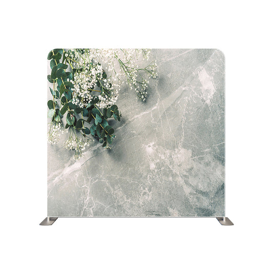 White Flower W Marble Pillow Cover Backdrop