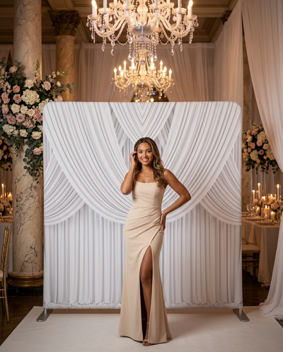 Alabaster opera drapes pillowcover backdrop by True Backdrops, featuring elegant fabric and soft neutral tones for stylish decor.
