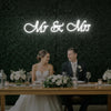 Mr & Mrs V2 wedding neon sign by Light Your Way, illuminated LED sign with "Mr & Mrs" text for wedding decor.