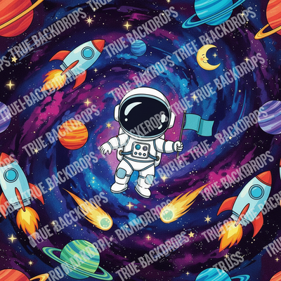 Cosmic Wanderlust digital backdrop by True Backdrops featuring a vibrant, starry galaxy scene for creative projects.