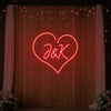 Custom wedding initials neon sign by Light Your Way, featuring personalized illuminated initials for wedding decor.