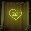 Custom wedding initials neon sign by Light Your Way, featuring elegant glowing initials for wedding decor.