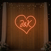 Custom neon sign with wedding initials by Light Your Way, illuminated wedding neon sign for special celebration decor.