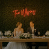 Custom wedding last names neon sign by Light Your Way, featuring elegant illuminated lettering for wedding decor.
