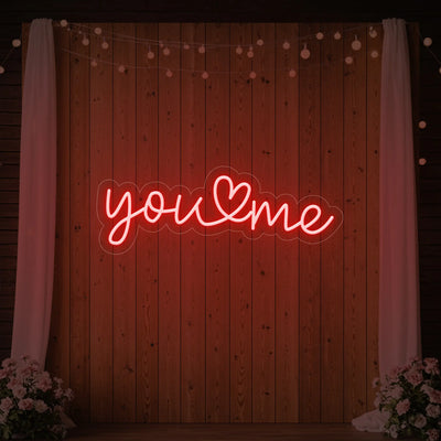 Light Your Way You Heart Me neon sign for weddings, featuring bright LED lettering in a romantic design.