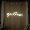 You Heart Me wedding neon sign by Light Your Way, illuminated LED sign with romantic heart and text design for special occasions.
