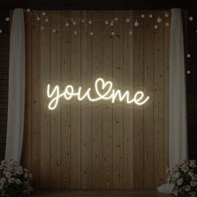 You Heart Me wedding neon sign by Light Your Way, illuminated LED sign with romantic heart and text design for special occasions.