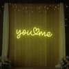 Light Your Way You Heart Me wedding neon sign with LED tubing, romantic heart-shaped design for wedding decor.