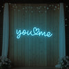 Light Your Way You Heart Me wedding neon sign with bright LED lights, perfect for romantic wedding decor.