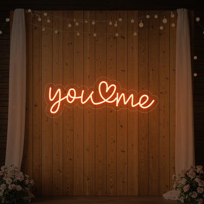 Light Your Way You Heart Me wedding neon sign glowing with vibrant pink LED lights for romantic decor.