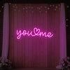 Light Your Way You Heart Me wedding neon sign with illuminated LED lettering, perfect for romantic wedding decor.